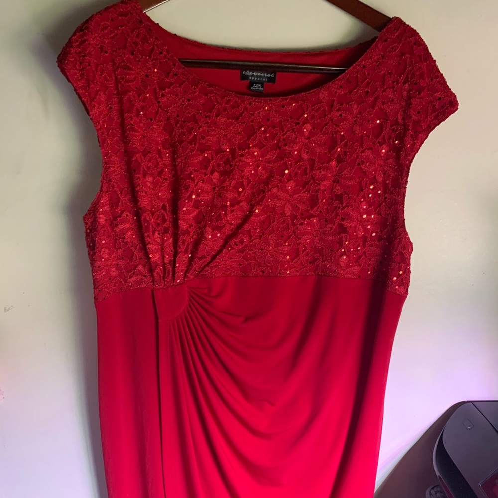 Red plus size formal dress